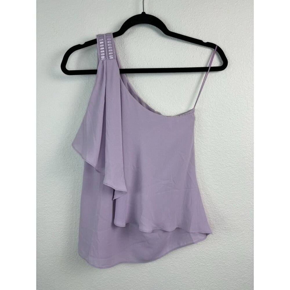 White House‎ Black Market women's 0 lavender one shoulder draped blouse NWT